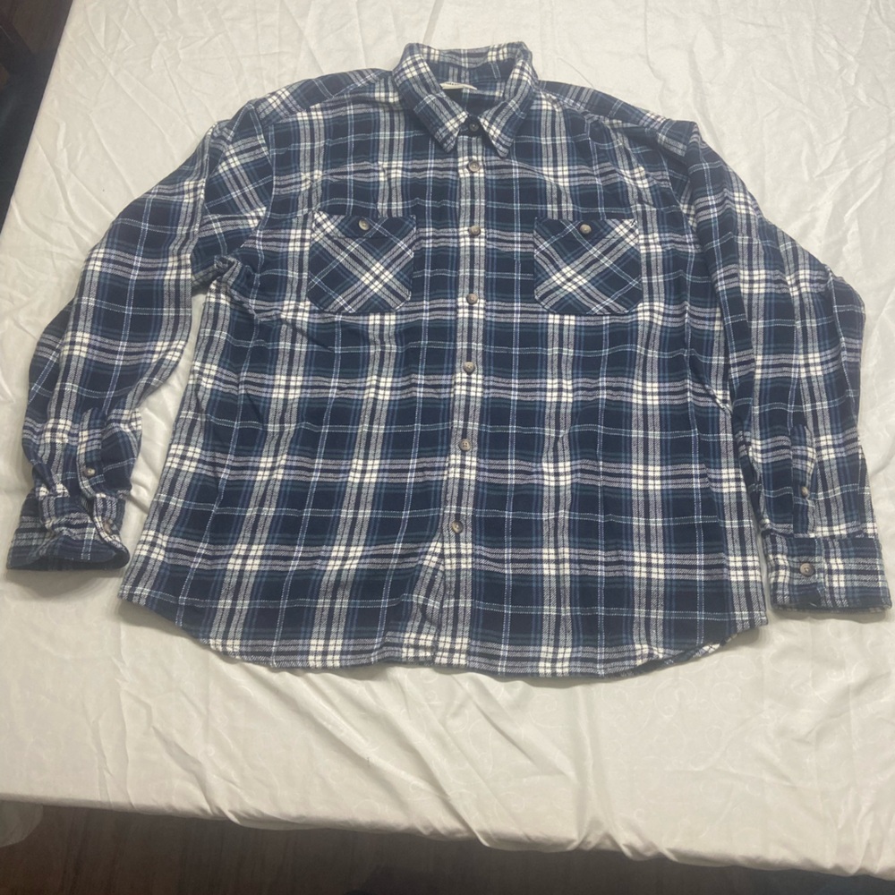 Ruff Hewn Navy and White Plaid Button Down Shirt